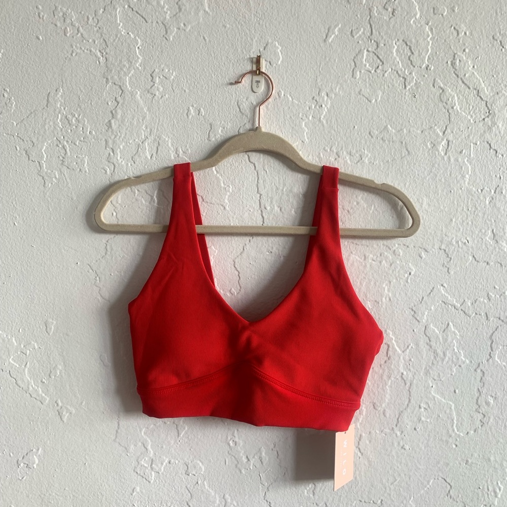 Wilo the Label V Neck Ribbed Sports Bra